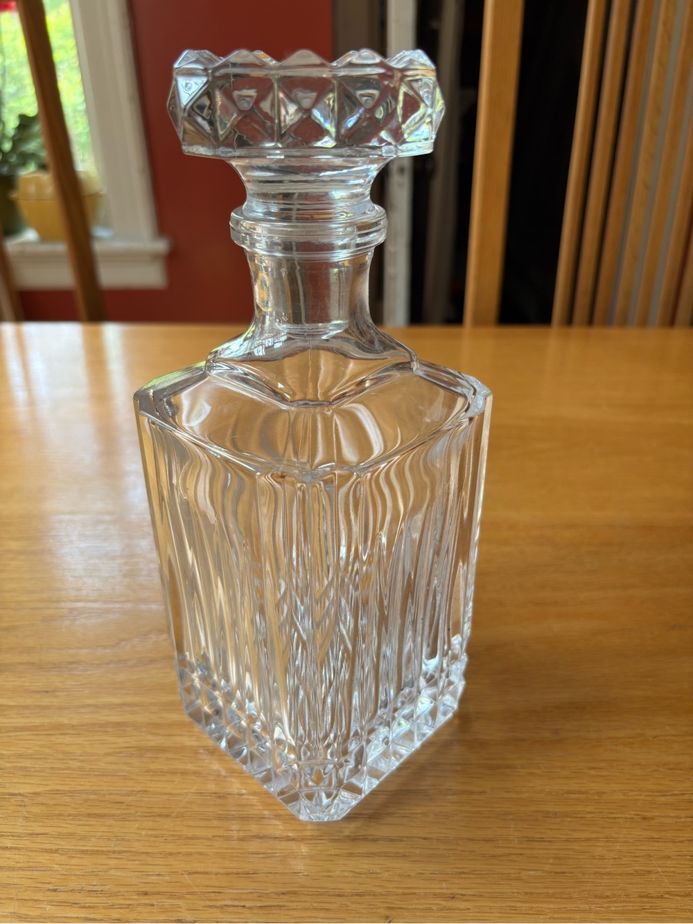 Clear Glass Square Decanter with Stopper